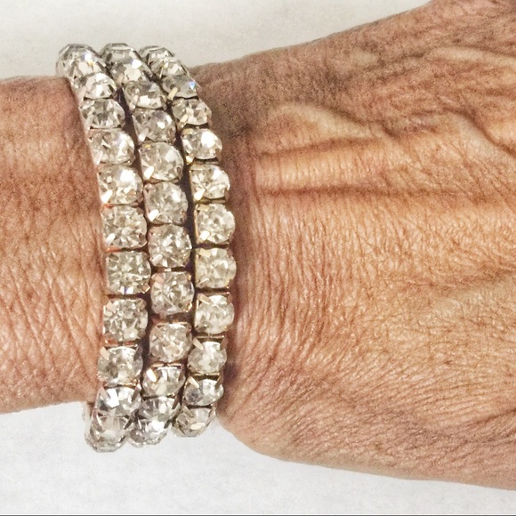 Jewelry - 3 tier crystal gold plated bracelets
